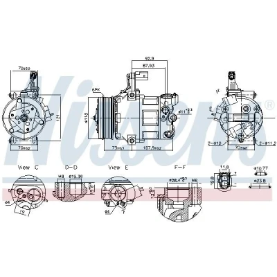 Imagem de NISSENS 891034 Compressor DV9 12 PAG 46 YF R 1234yf VOLKSWAGEN: up! Hatchback
