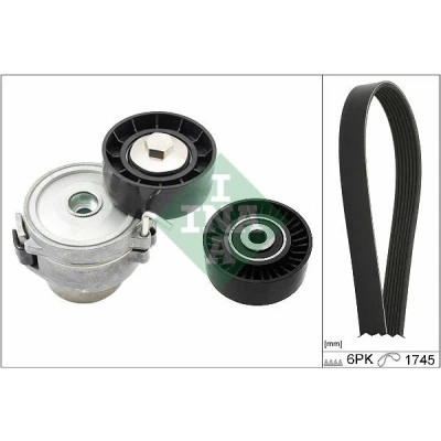 Imagem de INA 529 0518 10 Jogo de correias trapezoidais estriadas Verificar a rotação livre do alternador e, event., substit. FORD: S Max Mk1, MONDEO 4 Turnier