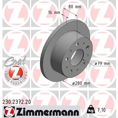 Imagem de ZIMMERMANN Disco de travão FIAT: Ducato III Van, Camião plataforma / Chassis, Minibus, CITROËN: Jumper II Van COAT Z