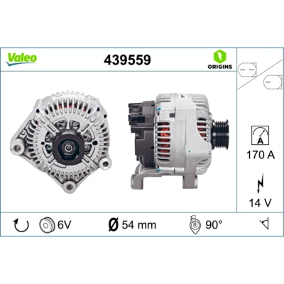 Imagem de VALEO 439559 Alternador 14V 170A BMW: 5 Sedan, Touring