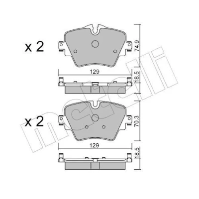 Imagem de METELLI 22 1037 0 Jogo de pastilhas para travão disco preparado indicador aviso desgaste BMW: 2 Active Tourer, 5 Touring, 3 Sedan