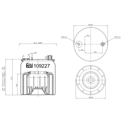 Imagem de FEBI BILSTEIN 109227 Fole, suspensão pneumática