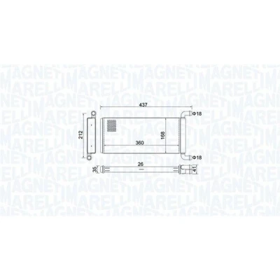Imagem de MAGNETI MARELLI 350218451000 Radiador Quente MERCEDES BENZ: Sprinter 5 T Van, VOLKSWAGEN: Crafter 30 50 Van