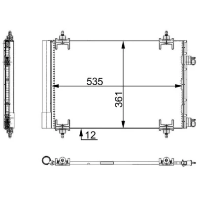 Imagem de MAHLE ORIGINAL AC 668 000S Condensador com secador 15 10,9 520 PEUGEOT: 307 SW, Hatchback, 308 I CITROËN: C4 Berlingo II Van