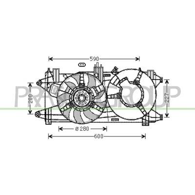 Imagem de PRASCO FT909F006 ventilador de radiador 280 12 270 com estrutura do (caixilho)