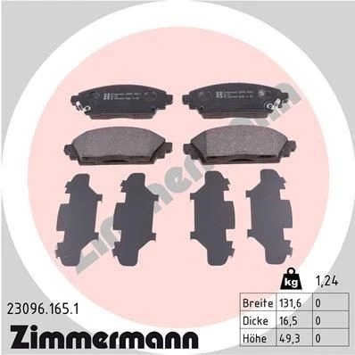 Imagem de ZIMMERMANN 23096.165.1 Jogo de pastilhas para travão disco com avisador sonoro desgaste A imagem corresponde ao volume fornecimento