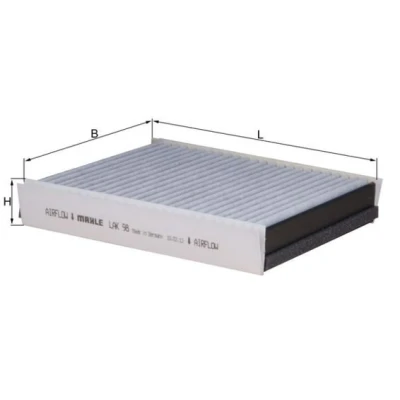 Imagem de MAHLE ORIGINAL LAK 98 Filtro, ar do habitáculo Filtro de carvão ativado 225,0mm 204mm 40,0mm BMW: 3 Sedan, Coupe, MERCEDES BENZ: Classe ML