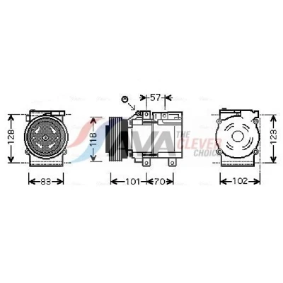 Imagem de PRASCO HYAK209 Compressor HS18 R 134a HYUNDAI: Tucson