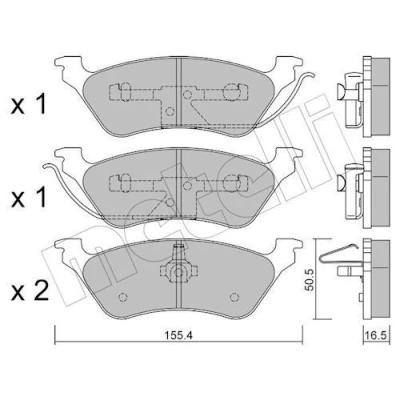Imagem de METELLI 22 0625 0 Jogo de pastilhas para travão disco excl. contacto aviso desgaste CHRYSLER: VOYAGER 4