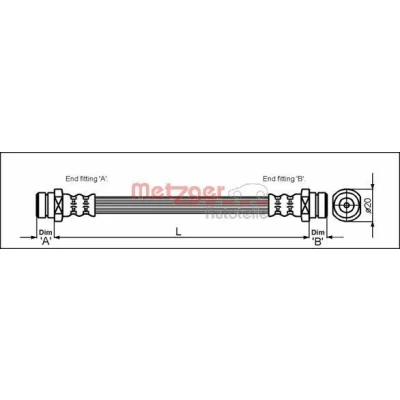 Imagem de METZGER 4113312 Mangueira de Travão 158 F10 x 1 MITSUBISHI: PAJERO 2 Canvas Top