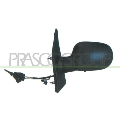 Imagem de Espelho retrovisor Prasco RN0307114 esquerda preto manual ajustável pelo interior, com sensor de temeperatura, ajuste: por cabo aço, não esférico