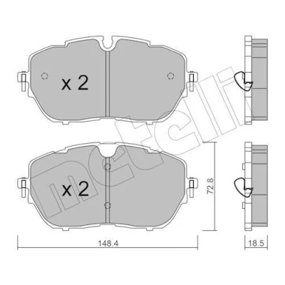 Imagem de METELLI 22 1105 0 Jogo de pastilhas para travão disco preparado indicador aviso desgaste PEUGEOT: 308 SW 2, II Hatchback