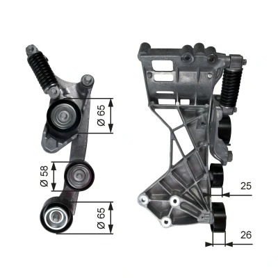 Imagem de GATES T39136 Polia Tensora FleetRunner Micro V Stretch Fit MERCEDES BENZ: Classe A