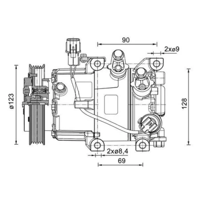 Imagem de MAHLE ORIGINAL ACP 1465 000P Compressor 6VS12e 12 PAG 46 YF R 1234yf, 134a