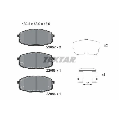 Imagem de TEXTAR 2205203 Jogo de pastilhas para travão disco com avisador sonoro desgaste acessórios HYUNDAI: Kauai / Kona SUV