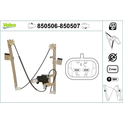 Imagem de Valeo Elevador de vidro à frente, lado esquerdo elétrico com motor sem função conforto 850506 FORD: Focus Mk1 Hatchback, Carrinha