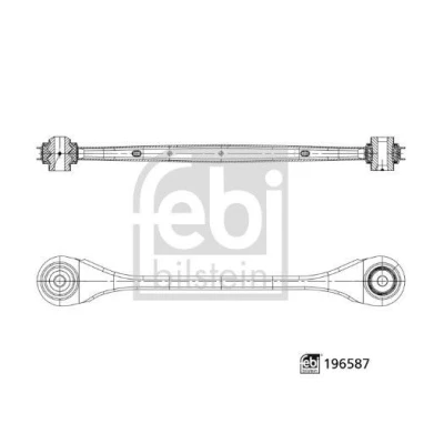 Imagem de FEBI BILSTEIN 196587 Braço de suspensão com rolamentos borracha em baixo, Eixo traseiro direito, traseira transversal Chapa aço