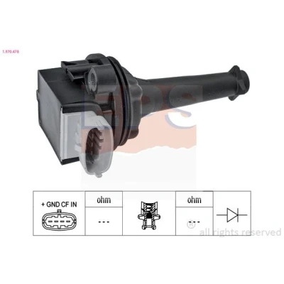 Imagem de EPS 1.970.478 Bobina de ignição COIL ON PLUG VOLVO: V70 2, S80 I, S60 FORD: Focus S Max Mk1