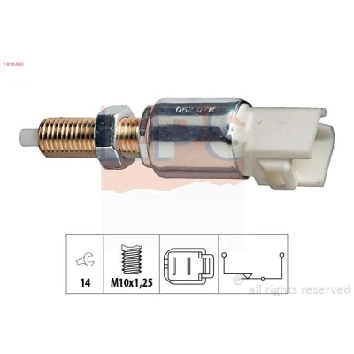 Imagem de EPS 1.810.062 Interruptor de luz stop mecânico M10x1,25 Made in Italy OE Equivalent HONDA: CIVIC V Hatchback, CR 1, 6 Fastback