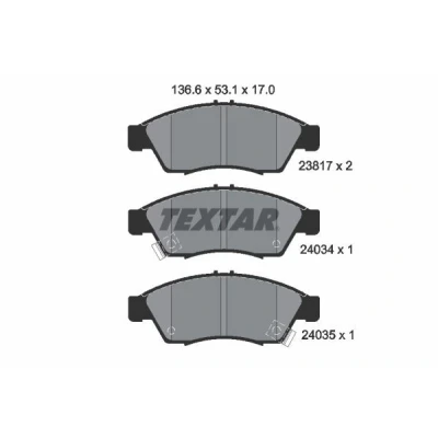 Imagem de TEXTAR 2381701 Jogo de pastilhas para travão disco com avisador sonoro desgaste SUZUKI: Liana Hatchback, Sedan