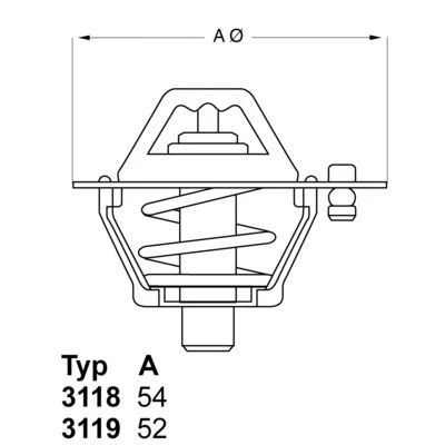 Imagem de WAHLER 3119.82D3 Termóstato, líquido de refrigeração 82 com junta MAZDA: MX 6