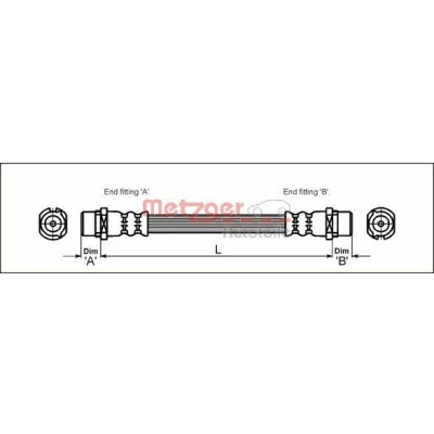 Imagem de METZGER 4112824 Mangueira de Travão 197 M10 x 1