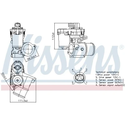 Imagem de NISSENS 98347 Válvula EGR sem radiador da recirculação dos gases de escape
