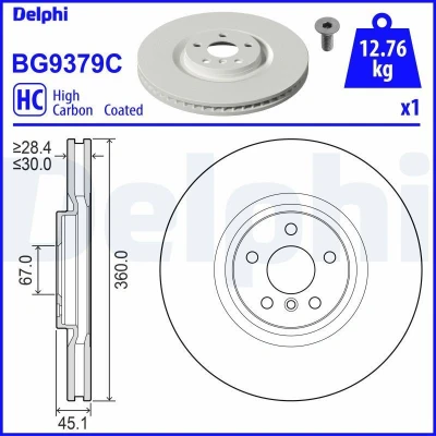 Imagem de Disco de travão DELPHI BG9379C