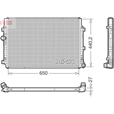 Imagem de DENSO DRM32059 Radiador, arrefecimento do motor 650mm 440mm 27mm