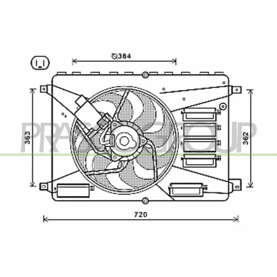 Imagem de PRASCO FD079F002 Ventilador de Radiador 384mm FORD: MONDEO 4 Turnier, S Max Mk1