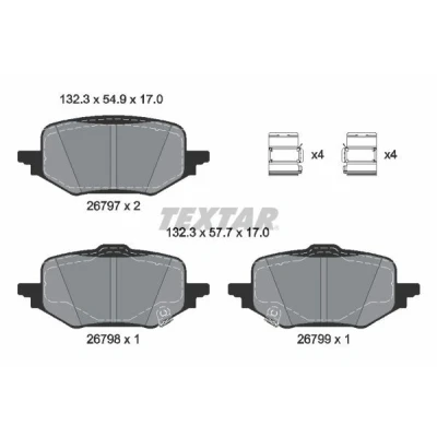 Imagem de TEXTAR 2679701 Jogo de pastilhas para travão disco com avisador sonoro desgaste MAZDA: CX 60 (KH) e SKYACTIV PHEV, 3.3 D MHEV AWD