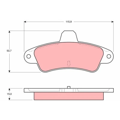 Imagem de TRW GDB4084 Jogo de pastilhas para travão disco não preparado indicador aviso desgaste FORD: MONDEO 1, 2 Kombi, 1 Kombi