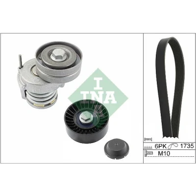Imagem de INA 529 0505 10 Jogo de correias trapezoidais estriadas Verificar a rotação livre do alternador e, event., substit. VOLKSWAGEN: Passat B6 Variant