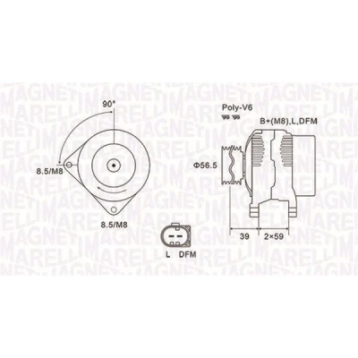 Imagem de MAGNETI MARELLI 063731911010 Alternador 14V 150A AUDI: A4 B7 Sedan
