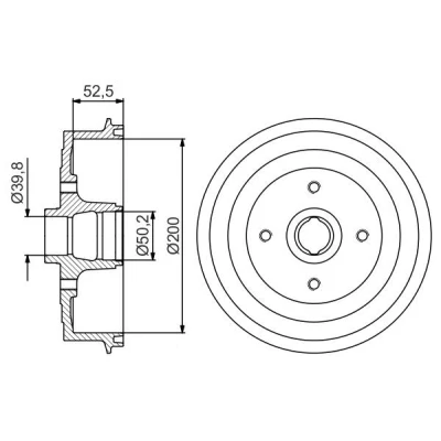 Imagem de BOSCH 0 986 477 217 Tambor de Travão 242mm Eixo traseiro DAEWOO: Lanos Sedan