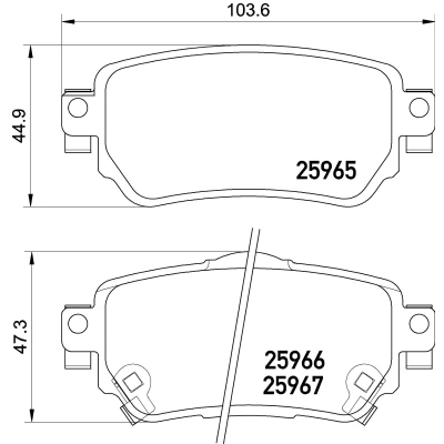 Imagem de BREMBO P 56 098E Jogo de pastilhas para travão disco com avisador sonoro desgaste chapa anti ruído sem acessórios NISSAN: Leaf II