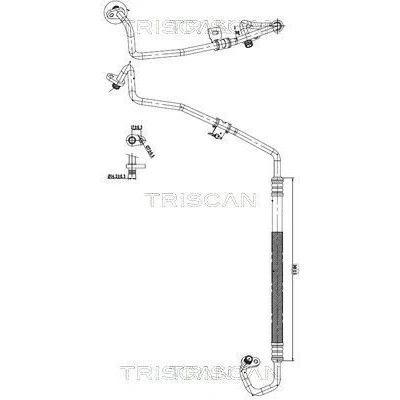 Imagem de TRISCAN 9010 28001 Conduta de alta/baixa pressão, ar condicionado do compressor para o condensador PEUGEOT: 308 SW 2