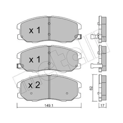 Imagem de METELLI 22 0778 0 Jogo de pastilhas para travão disco com avisador sonoro desgaste CHEVROLET: Captiva, OPEL: Antara