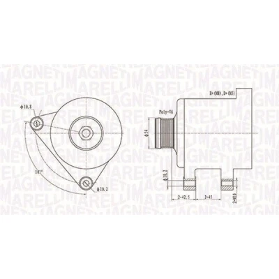Imagem de MAGNETI MARELLI 063731553010 Alternador 12V 150A PEUGEOT: 307 Carrinha, 406 Sedan, Hatchback, CITROËN: Jumper II Van, Jumpy I Xsara Coupe