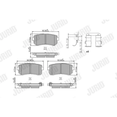 Imagem de JURID 573830J Jogo de pastilhas para travão disco com avisador sonoro desgaste sem acessórios HYUNDAI: Kauai / Kona SUV, KIA: Picanto II
