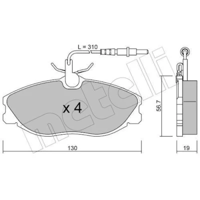 Imagem de METELLI 22 0214 0 Jogo de pastilhas para travão disco incl. contacto aviso desgaste PEUGEOT: 406 Coupe, 306 Hatchback, Sedan