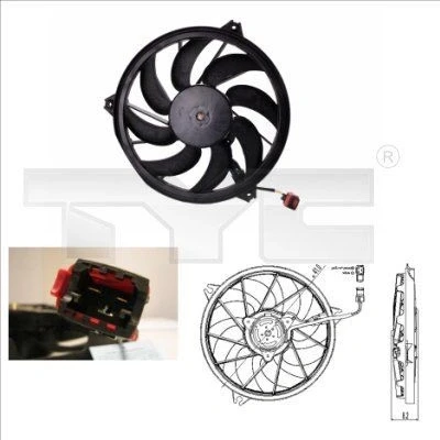 Imagem de TYC 826 0004 ventilador de radiador para veículos com sistema bus CAN 390 210/290 sem estrutura do (caixilho)
