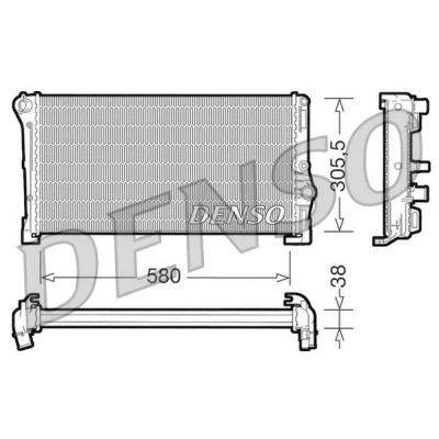 Imagem de DENSO DRM13010 Radiador, arrefecimento do motor Alumínio 580 305 38 FIAT: Punto II Hatchback, Idea