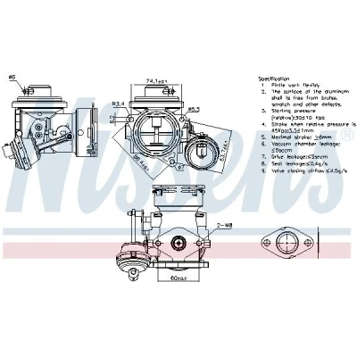 Imagem de NISSENS 98299 Válvula EGR sem radiador da recirculação dos gases de escape VOLKSWAGEN: Caddy 3, SKODA: Octavia II Hatchback