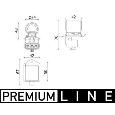 Imagem de Resistência de série, motor elétrico (ventoinha do radiador) BEHR PREMIUM LINE MAHLE CFR 2 000P