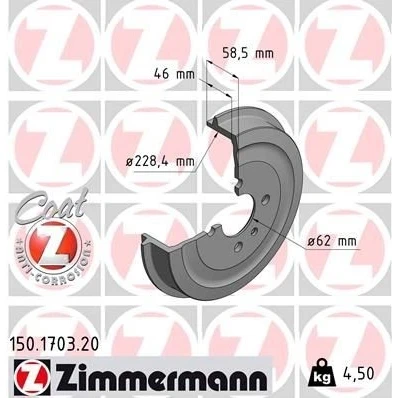 Imagem de ZIMMERMANN COAT Z 150.1703.20 Tambor de Travão 270mm BMW: 3 Sedan, Cabrio