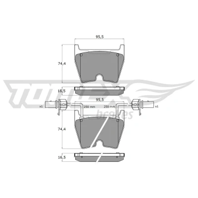 Imagem de TOMEX brakes TX 17 99 Jogo de pastilhas para travão disco Eixo dianteiro incl. contacto aviso desgaste AUDI: A6 C5 Avant, Sedan