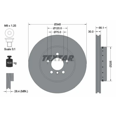 Imagem de TEXTAR PRO+ 92265725 Disco de travão BMW: 5 Sedan, Touring, 6 Gran Coupe