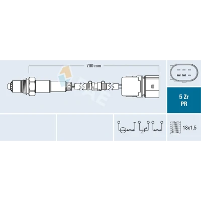 Imagem de FAE 75037 Sonda Lambda de banda larga preto VOLKSWAGEN: GOLF 5, Jetta 3, 6, AUDI: A3 Sportback, Hatchback