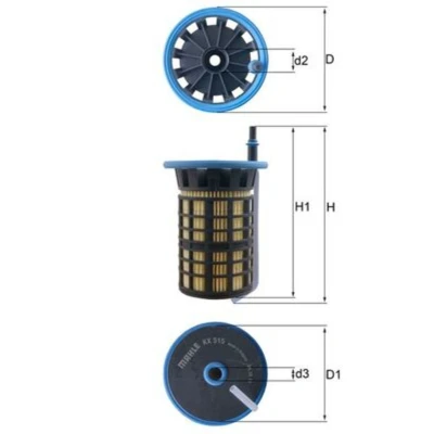 Imagem de MAHLE ORIGINAL KX 515 Filtro de Combustível Cartucho filtrante PEUGEOT: Boxer Van, CITROËN: Jumper II Minibus